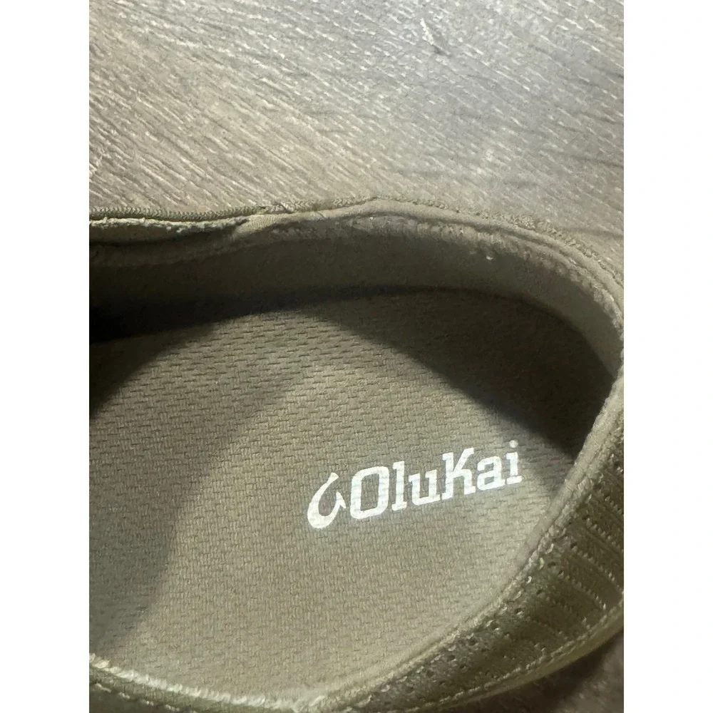 OluKai Nohea Moku Mens 13 Olive Green Boat Shoes Sneakers 10283-1020 Water Ready